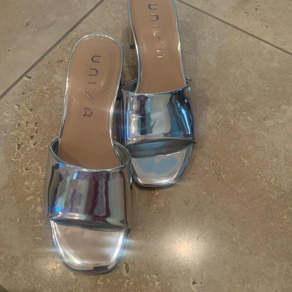 Worn ONCE - Unisa Silver Mules